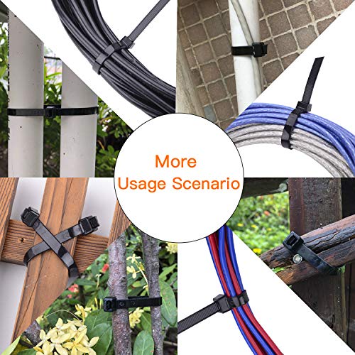 OneLeaf Cable Ties 12 Inch Heavy Duty Zip Ties with 120 Pounds Tensile Strength for Multi-Purpose Use, Self-Locking UV Resistant Nylon Tie Wraps, Indoor and Outdoor Tie Wire. 100 Pcs, Black