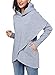 BETTE BOUTIK Womens Solid Color Asymmetric Hem Wrap Shirt Pollover Outwear Tops & Blouse Grey XX-Large