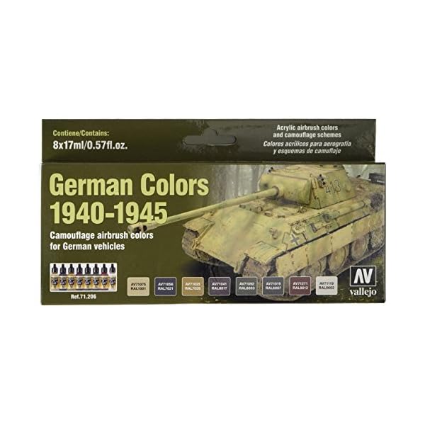 Vallejo Acrylicos "Deutsche Farben 1940-1945â Model-Air-Set, 17 ml (8er Pack), grau