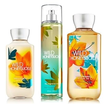 Bath Body Works Signature Collection Wild Honeysuckle Gift Set Body Lotion Shower Gel