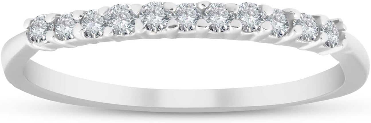 1/4ct 14K White Gold Diamond Wedding Stacker Guard Ring