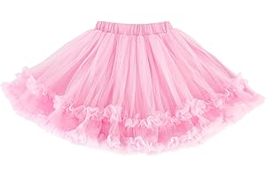 GroYolan Girls Tutu Skirt Soft Fluffy 3 Layered Tulle Ruffle Skirt for Toddler Baby Kids Dance Party Costumes 1-10 Years