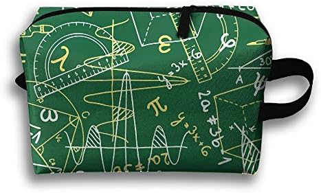 Lisang Portable Travel Toiletry Bag Mathematics Pattern Storage Holders Oxford Kit Organizer Pouch Case For Pencil Domestic Medicine