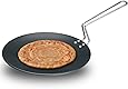 Futura Hard Anodised Concave Tava Griddle, 10-Inch, 4.88 with Steel Handle, 26 cm, Black