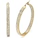 Jstyle Women's Stainless Steel Pierced Large Hoop Earrings with Rhinestone