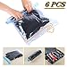 Travel Space Saver Bags Vacuum Travel Storage Bags Reusable Packing Sacks (6 Pack), No Vacuum Pump Needed, Save 80% Luggage Space, Double Zipper, Perfect for Travel/Home Storage