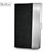 Bolier Business Card Holder, Professional Business Card Case Stainless Steel and PU Leather Business Cards Holder for Men and Women, Black