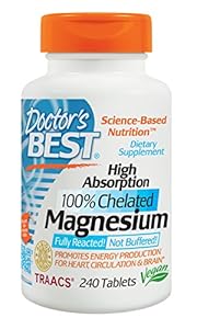 Doctor's Best High Absorption Magnesium Dietary Supplement, 200 mg per 2 tablets, 240 Tablets