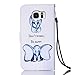 Galaxy S7 edge Case, Firefish [Kickstand] PU Leather Flip Purse Case Slim Bumper Cover with Lanyard Magnetic Skin for Samsung Galaxy S7 edge + including One Stylus-Elephant