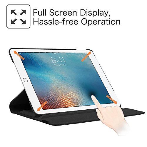 Fintie iPad Pro 9.7 Case - 360 Degree Rotating Stand Case with Smart Cover Auto Sleep / Wake Feature for Apple iPad Pro 9.7 Inch (2016 Version), Black