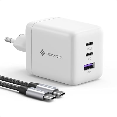 - Cargador rápido USB-C de 100 W, Conector USB C de 3 Puertos, Adaptador Compatible con iPhone 16 Plus Pro MAX, Galaxy PPS 45 W, S24 Ultra, S23, S22, Pixel, iPad, MacBook Air, Color Blanco
