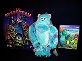 Disney Store Monster's Inc Plush Sully 15'' Inches and Disney Pixar Leap Frog Monsters University Hardcover Book with Poster