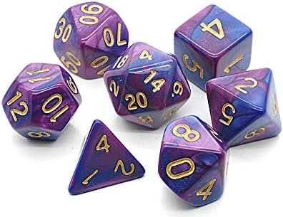 Demonic Dice Poly set (Warlock Purple Blue)