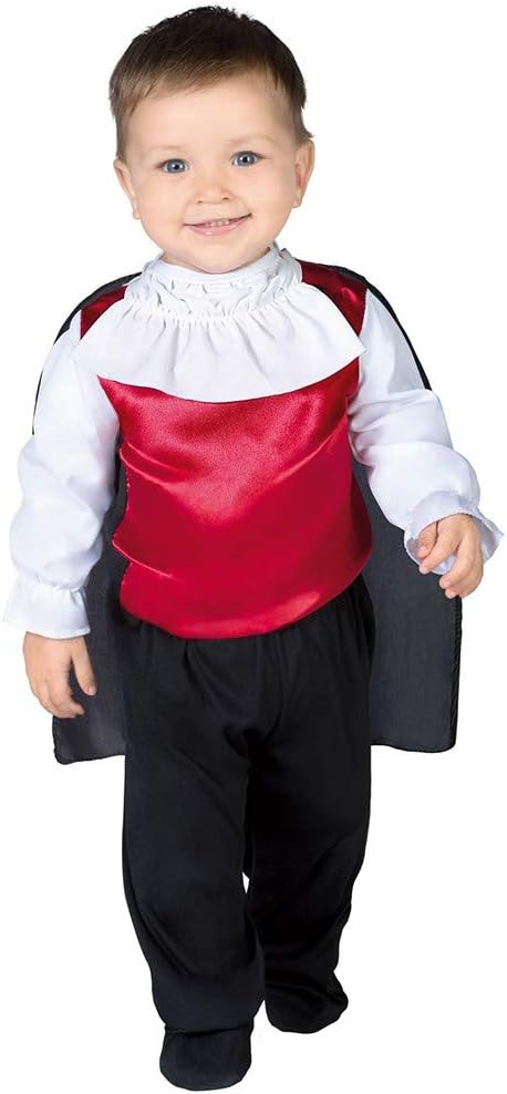 FIESTAS GUIRCA Cute Transylvanian Vampire Baby Halloween Fancy Dress Costume 12-18 Months, Burgundy, Black