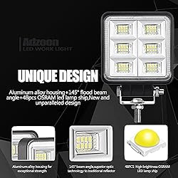 Adzoon LED Tractor Lights 2 Pcs 4 Inch Flood 12V