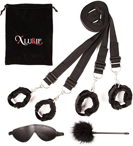 XLUSIF Anime Villain Cosplay and Goth Costume Ultimate Set with Adjustable Faux Fur Braces - Made From Premium Vegan Skin Safe Leather!