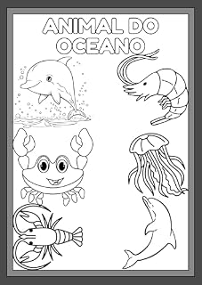 Livro Animais do Oceano Para Colorir: Livro Infantil Com Desenhos Marinhos Fofos