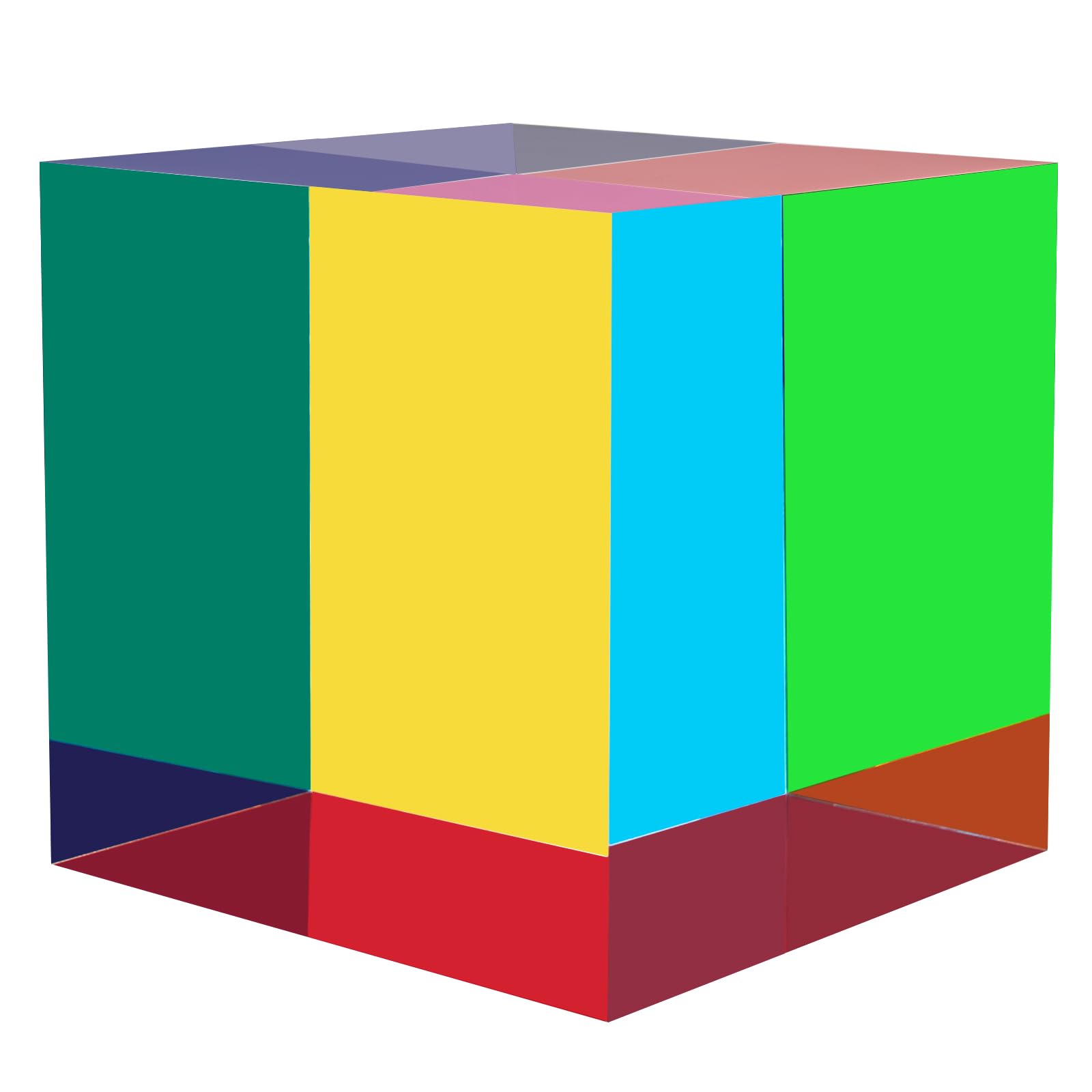 Photo 1 of **HAS CLEAR CORNERS** CMYCUBE CMY Color Cube, 2.75 inch (70mm) Acrylic Multi-Color Cube Prism for Physics Education Learning and Office Desktop Decor, Scientific Toys and Gifts for Kids