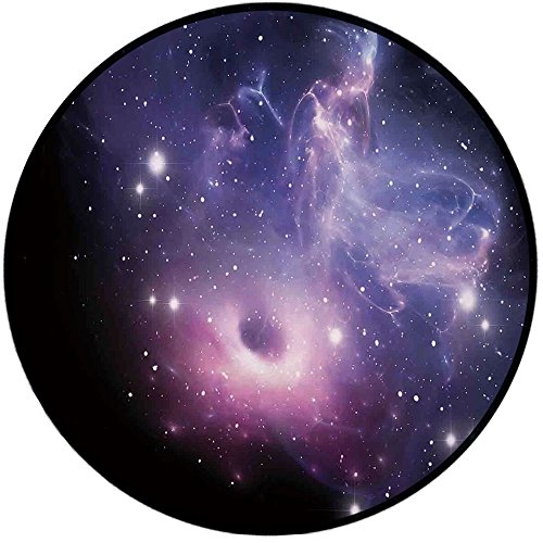 Printing Round Rug,Space Decorations,Black Hole in the Nebula Gas Cloud in Outer Space Universe Astro Solar System Print Mat Non-Slip Soft Entrance Mat Door Floor Rug Area Rug For Chair Living Room,Na