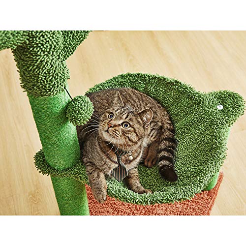 Catinsider 35 Inches Cactus Cat Tree with Hammock and Full Wrapped