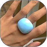 Rrdaily Chunky Acrylic Wide Band Rings for Women, Exaggerated Large Plastic Resin Knuckle Statement Rings Thick Big Finger Jewelry Accessories Gifts