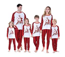Benaive Matching Family Christmas Pajamas Set