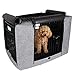 PETSFIT Dog Crate Cover，30 Inch Kennel Cover for Wire Dog Crate,Double Doors, Mesh Window, Flap On The Top and Back is Detachable, Dog Cage Cover Grey
