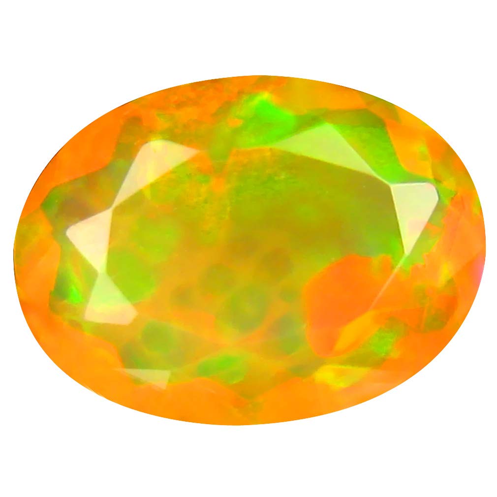 1.58 ct Oval Cut (10 x 8 mm) Un-Heated Transparent Quality Ethiopian Welo Rainbow Opal Natural Loose Gemstone