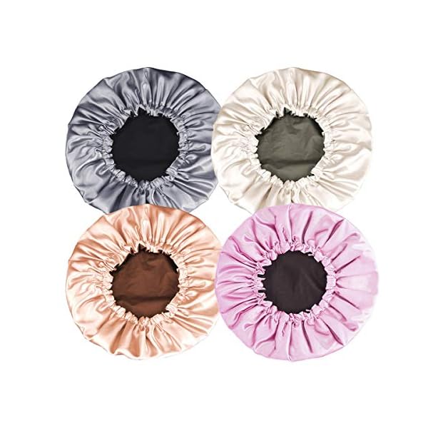 Aquior-Shower-Cap-4-Pack-Bathing-Reusable-Shower-Caps-for-Long-Hair-Women-Double-Layers-Premium-Sumptuous-Silky-Satin-100-Waterproof-Shower-Cap-Extra-Large Aquior Shower Cap, 4-Pack Bathing Reusable Shower Caps for Long Hair Women, Double Layers Premium Sumptuous Silky Satin…