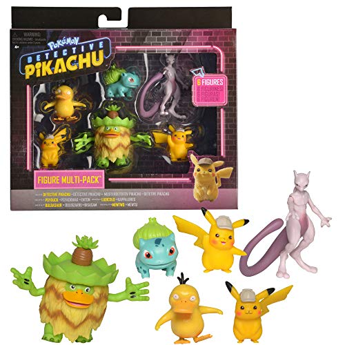 Pokemon Detective Pikachu Battle Figure 6pc Multipack Comes With