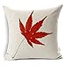Wonder4 Home Decorative Autumn Leaves Printing Cotton Linen Throw Pillow Cover Cushion Case 18