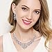 EVER FAITH Women's Crystal Gorgeous Floral Vine Bridal Necklace Earrings Set Clear Silver-Tone