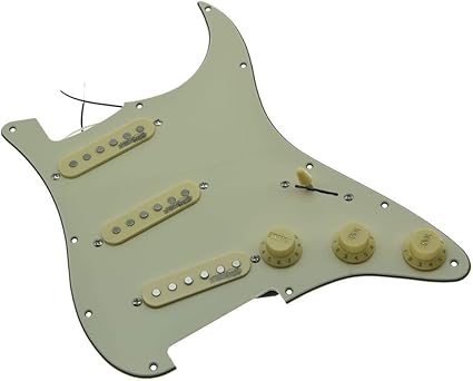 Amazon Com Kaish Aged White Loaded Electric Guitar Pickguard Prewired Pickguard With Wilkinson Pickups For Fender Strat Made In Usa Or Mexico Musical Instruments