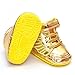LIVEBOX Infant Baby Girls' Angel Wings Premium Soft Cotton Sole Prewalker Toddler Sneaker Shoes (S: 0~6 Months,Golden)