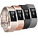 Tobfit Compatible For Fitbit Charge 2 Replacement Bands (4 pack), Soft Material Classic Edition Accessories Wristbands for Fitbit Charge 2 HR, Rose gold, Black, Gold, Gray, Large