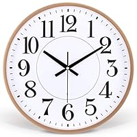 Lsxlsd Quartz Metal Wall Clock Home/Kitchen/Office/School Clock, Easy to Read Silent Wooden Round Wall Clock. (Color : B)