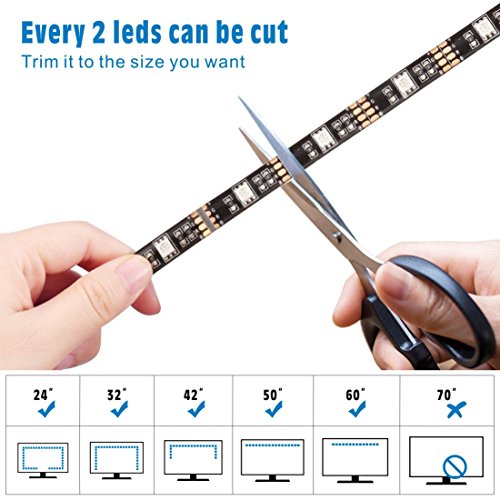 image for Idefair TV LED Strip Lights Waterproof TV Backlight RGB Changing Color