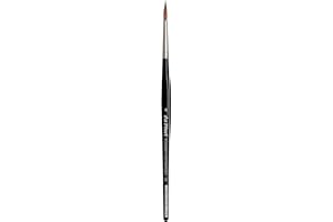 da Vinci Watercolor Series 36 Paint Brush, Round Russian Red Sable with Black Handle, Size 6