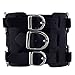 United Watchbands Wide Black Leather Tri Clasp Cuff Wrist Watch Band Rock Bracelet Cuff Cool