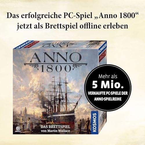 KOSMOS 680428 Anno 1800, Das Brettspiel zum beliebten PC-Spiel, Aufbau-Strategie-Spiel für 2-4 Spieler, Gesellschaftsspiel ab 12 Jahre, mit Originalgrafiken 5