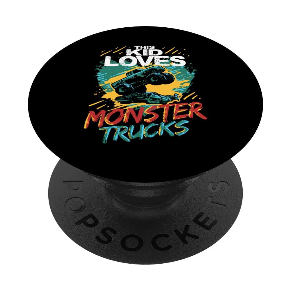 This Kid Loves Monster Trucks Funny Monster Truck PopSockets Swappable PopGrip