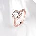 [Forever Love] Women's Pretty 18K Rose Gold Plated Princess Cut CZ Crystal Engagement Rings Best Promise Rings for Her Anniversary Cocktail Arrow Wedding Bands Haoze Collection Jewelry Rings