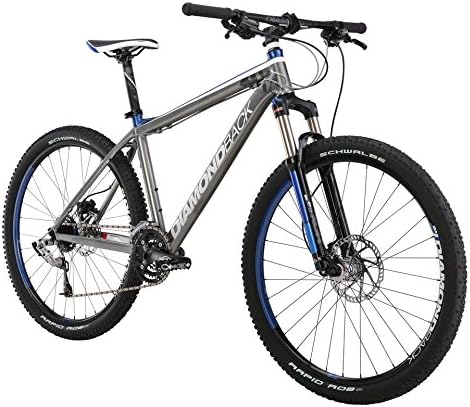 Diamondback Bicycles 2015 Axis Sport Hard Tail Complete Mountain Bike, 20-Inch/Large, Dark Silver/Blue