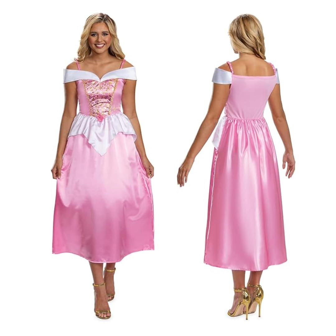 Disguise Disney Princess Aurora Basic Plus Adult Dress, Officially Licensed Disney Princess Fancy Dress for Women, Inspired by Disney's Sleeping Beauty, Size Women's Large (16-18)