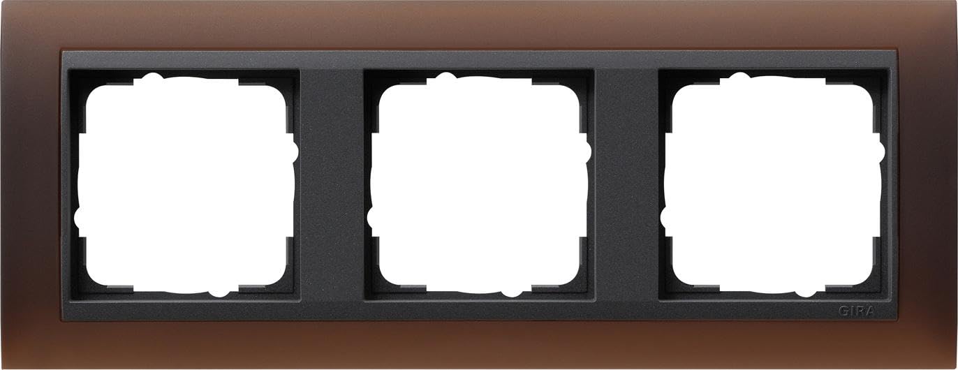 GIRA 021313 Covering Frame 3-Hole for Anthracite Gira Event Opaque Dark Brown