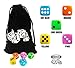 Vivorr Premium Dice Set of 50 Pieces, 5 Colors, 10 of Each Color, 16mm, D6, c/w Velvet Carry Bag/Pouch, Perfect for: Tenzi, Farkle, Yahtzee, Bunco, Board Games, Casino or Teaching Math. Ideal Gift.