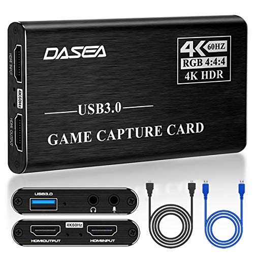 4K 60FPS HDMI Video CaptureCard, USB 3.0 Game Capture Card HDMI Loop