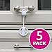 Kiscords Baby Safety Cabinet Locks for Knobs Child Safety Cabinet Latches for Home Safety Strap for Baby Proofing Cabinets Kitchen Door Rv No Drill No Screw No Adhesive/Color White/ 5 Pack Ez-Twist