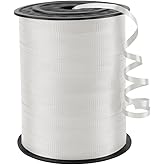 KMER LIFE White Crimped Curling Ribbon, 1/5" Wide x 500 Yards Christmas Curling Ribbons for Gift Wrapping, Party Decoration, Balloon String, Crafting, Balloon Ribbons for Florist Flower (1 Roll)