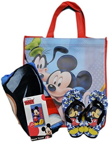 Disney Mickey Mouse Towel Sandal Bag Set (9/10 T, Blue)